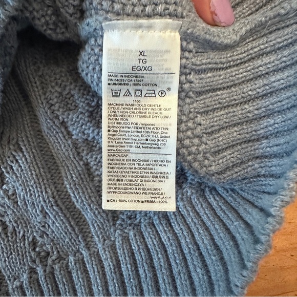 Gap Cable knit sweater XL women blue heather crewneck - Picture 6 of 12